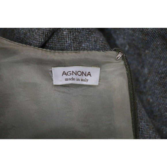 Agnona Dress Womens Size Medium Gray Wool Sleeveless Zip Back Italy Stretch Belt - Picture 6 of 9
